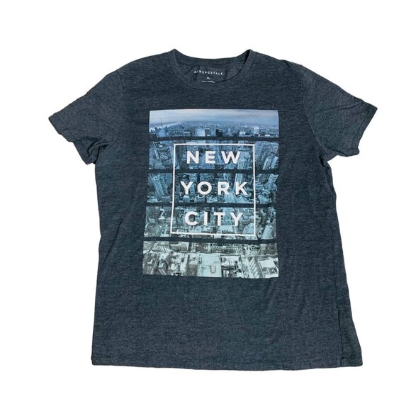 Aeropostale VTG New York City Graphic TShirt XL Gray 5 Boroughs Single Stitch - Picture 8 of 8